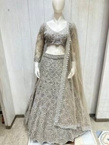 Silver Metallic Heavy Sequin Bridal Chaniya Choli