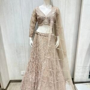 champagne gold sequin bridal lehenga choli